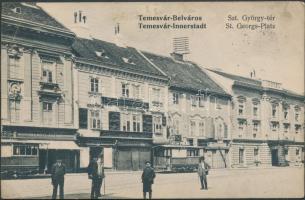 Temesvár-Belváros Szent György tér, villamosok (EB)