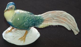 Festett sorszámozott jelzett ENS Volkstedt-Rudolstadt német porcelán madár figura / Numbered german chinaware bird figure 11cm