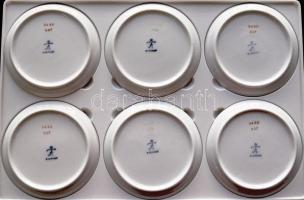 6db-os Fürstenberg porcelán dísztányér készlet Amberg híres épületeinek képeivel, jelzett, sorszámoz...