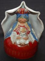 NZS jelzéssel ellátott mázas kerámia Madonna figura gyermekével 13cm magas