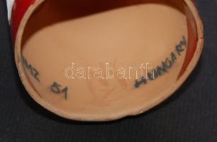 NZS jelzéssel ellátott mázas kerámia Madonna figura gyermekével 13cm magas