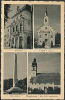 Magyaróvár Városháza, Evangélikus templom, Római katolikus templom, Hősi emlékmű