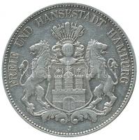 Német Államok / Hamburg 1904J 5M Ag "Címer oroszlánokkal / Koronás birodalmi sas" (27.67g)...