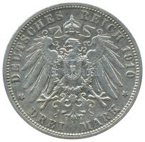 Német Államok / Poroszország 1910A 3M Ag "II. Vilmos" (16.67g) T:1-,2 apró ph. /  German States / Prussia 1910A 3 Mark Ag "Wilhelm II" (16.67g) C:AU,XF small edge error