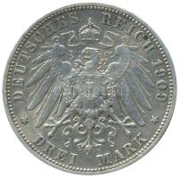 Német Államok / Bajorország 1909D 3M Ag "Bajor Ottó" (16.66g) T:1-,2 /  German States / Bavaria 1909D 3 Mark Ag "Otto Prince Regent Luitpold" (16.66g) C:AU,XF