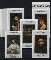 Paintings by Rembrandt (II) set with margin stamps, Rembrandt festmények (II.) sor, közte ívszéli bélyegek, Rembrandt-Gemälde (II) Satz, Marken mit Rand darin