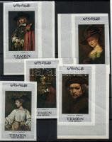 Rembrandt paintings (II) set, with margin and corner stamps, Rembrandt festmények (II.) sor, közte ívszéli és ívsarki bélyegek, Rembrandt-Gemälde (II) Satz, Marken mit Rand darin