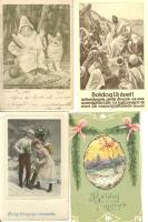 8 db régi vegyes tematikájú képeslap, városképes lapok és üdvözlőlapok, köztük egy litho és egy 1899-es lap is