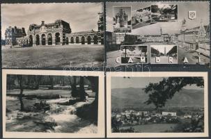 52 db régi, fekete-fehér európai városképes lap