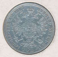 Ausztria 1887. 1Fl Ag verdejel nélkül T:2 Austria 1887. 1 Florin Ag without mint mark C:XF