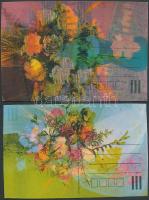 22 db modern képeslap, tévnyomat, szín és nyomdahibás üdvözlőlapok