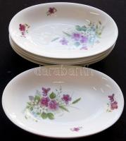 6db-os jelzett Jaeger bajor salátástányér-szett virágdíszítéssel / Jaeger Bavarian salad plate set with floral decoration 23x14,5cm