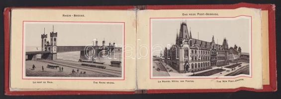 cca 1890 Köln leporelló 13db kőnyomatos városképppel