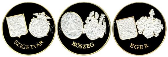 Csóka Zsuzsa (1962-) DN. A Török elleni harcnak emléket állító aranyozott Ag érem sorozat három dara...