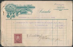 1930 Gottermayer Nándor könyvkötö fejléces számla a mester aláírásával
