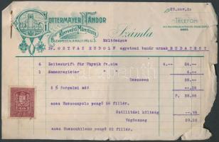 1930 Gottermayer Nándor könyvkötö fejléces számla