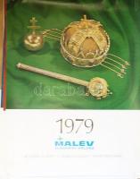 1979 A koronaékszerek visszaszolgáltatásának alkalmából kiadott nagyméretű MALÉV naptár lapjai fedla...