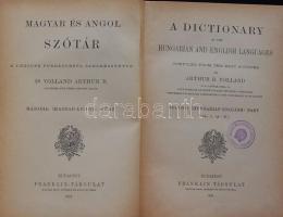 Dr. Volland Magyar-Angol, Angol-Magyar szótár 2 kötetben Bp., Fanklin 1924. félvászon kötés