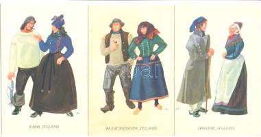 75 db főleg külföldi népviseletek képeslap, régi és modern