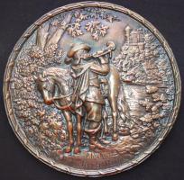 Der Trompeter von Säkkingen német opera jelenetét ábrázoló fém dombormű d: 28cm