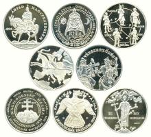 Lebó Ferenc (1960-) 1993-1995. "Magyarok Őstörténete és Honfoglalása Emlékérem Sorozat" 8db-os kiadvány eredeti dísztokban, sorszámozott tanúsítványokkal! (8 x 31.1g/0.925) T:PP /  Hungary 1993-1995. Very nice collection of the Hungarian History and the Arrival of the Hungarians with 8 pieces of proof silver medallions in original box, with certificate! Sign.: Ferenc Lebó (8 x 31.1g/0.925) C:PP