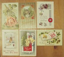 100 db régi üdvözlőlap az 1900-as évek elejéről főleg USA kiadás, albumban