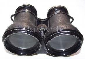 cca 1900 Calderoni és Társa nagyméretű távcső, optikán jelzett, eredeti bőr tokjában (a lencse fogla...