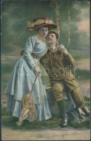 Soldier, romantic couple