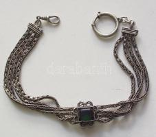 1872-1922 Elegáns ezüst (Ag) óralánc féldrágakövekkel díszítve az Osztrák-Magyar Monarchia 750/1000 ...
