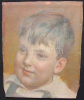 Vinkler László (1912-1980): Kisfiú portréja, olaj-vászon 24x29cm