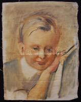 Vinkler László (1912-1980): Fiúcska, olaj-vászon 32x42cm