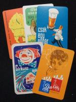 cca 1960 5db magyar kártyanaptár
