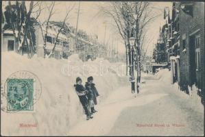 Montreal Mansfeld street in winter