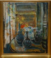 Szentmiklóssy Erzsébet (1931): Csendélet. Olaj, farost, jelzett, keretben 60x80 cm