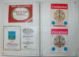 454 darabos borcímke gyűjtemény füzetben feldolgozva