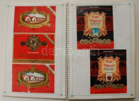 398 darabos borcímke gyűjtemény füzetben feldolgozva