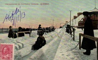 Quebec Tobogganing on dufferin terrace