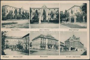 Miskolc Tüzér-laktanya, Zene Palota, Korona Szálló, Római katolikus főgimnázium