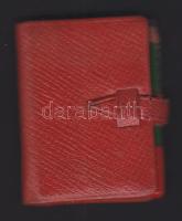 1941 Tárcanaptár igényes bőrkötésben tükörrel és mini ceruzával, aranyozott lapszélekkel, kiváló állapotban