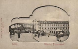 Nagyvárad iron bridge, bank, Divald