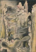 Falk jelzéssel: Babilon. pasztell, papír. 21x31 cm