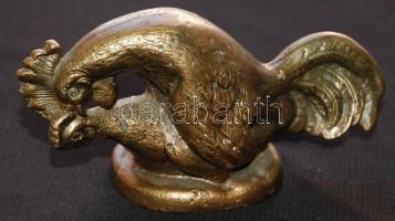 Üzekedő baromfiak réz szobra / Intimate poultry scene, brass composition, 14x8x6cm cca 1kg