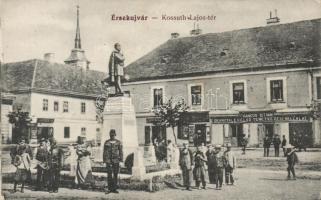 Érsekújvár Kossuth square with the funeral service office of István Hangos