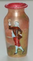 XIX. sz Festett antik francia vázácska kis hibával / Antique hand-painted french vase 10 cm