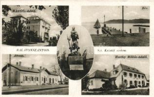 Balatonszántód Horthy Miklós üdülő, vonatállomás, MAVOSz üdülő, Szent Kristóf szobra