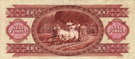 1984. 100Ft hátlapi alapnyomat fordított állású (tulipán fejjel lefelé) T:II