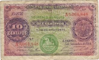 Mozambik/ portugál gyarmat 1914. 10c R! T:III