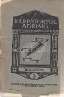 1914 Magyar Földrajzi Intézet: Kárpátoktól Adriáig. Balaton. Kirándulási útmutatók. 48p. + kihajtható térkép. Borítók erősen sérültek