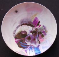 Margit Steigner által tervezett egyedi díszítésű jelzett Rosenthal porcelán dísztányér / Rosenthal porcelain plate with exclusive design d: 23,5cm