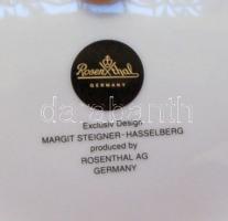 Margit Steigner által tervezett egyedi díszítésű jelzett Rosenthal porcelán dísztányér /
Rosenthal p...